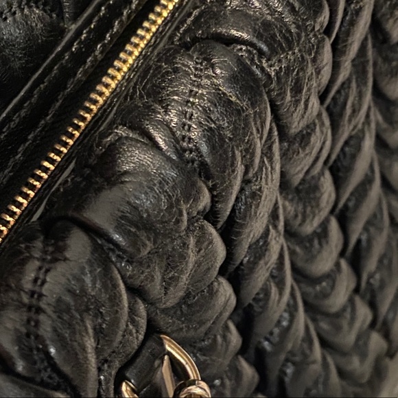 New Coach Madison Chevron Gathered Poof Satchel - Picture 2 of 10